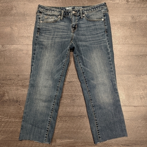 Mossimo Mid-Rise Straight Cropped Blue Jeans Women’s Size 6R Denim EUC - Picture 1 of 7